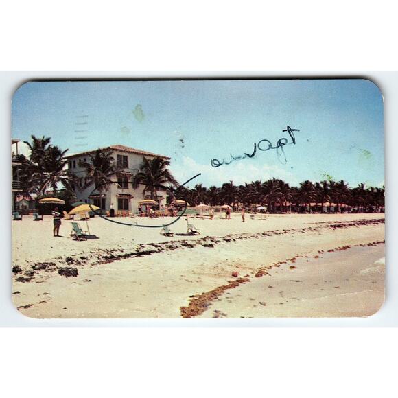 Vintage 1951 Miami Beach FL Riviera Ocean Villas Litho Postcard - Picture 1 of 2